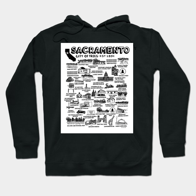 Sacramento Map Hoodie by fiberandgloss